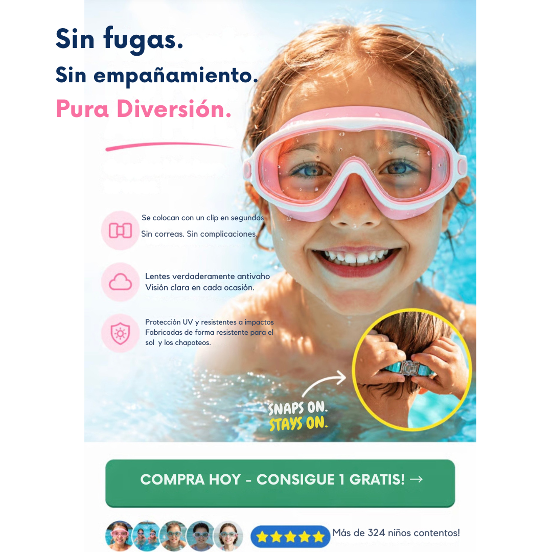 ClipSplash- Gafas de Buceo-Sin tirones y no se empañan
